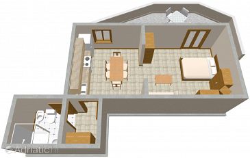 Plan Stanići, Plan u smještaju tipa studio-apartment.