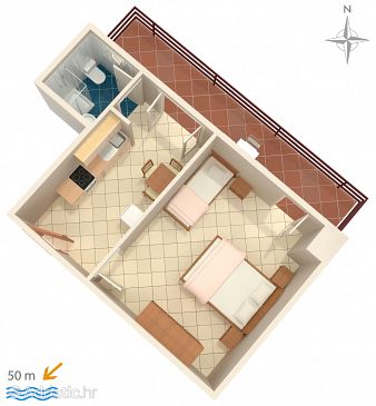 Plan Starigrad, Plan u smještaju tipa apartment, WIFI.