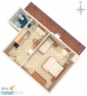 Apartment A-6591-c - Apartments and Rooms Starigrad (Paklenica) - 6591