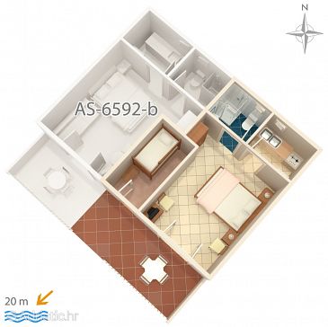 Studio flat AS-6592-a - Apartments Starigrad (Paklenica) - 6592