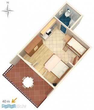 Studio flat AS-6621-a - Apartments Starigrad (Paklenica) - 6621