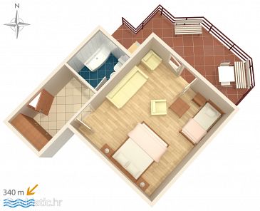 Studio flat AS-6644-b - Apartments and Rooms Makarska (Makarska) - 6644