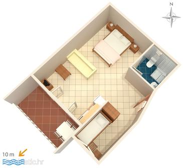 Studio flat AS-7520-a - Apartments Pisak (Omiš) - 7520