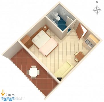 Studio flat AS-7532-a - Apartments Duće (Omiš) - 7532