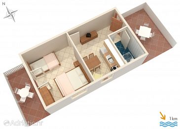 Plan Pučišća, Plan u smještaju tipa apartment, dopusteni kucni ljubimci i WIFI.