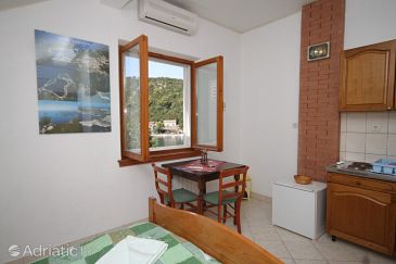 Dining room Zaklopatica, Dining room u smještaju tipa studio-apartment, dostupna klima, dopusteni kucni ljubimci i WIFI.