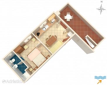 Apartment A-8498-a - Apartments Mrljane (Pašman) - 8498
