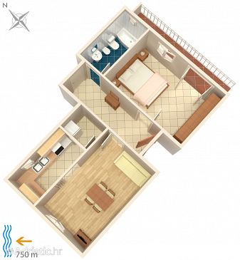 Plan Cavtat, Plan u smještaju tipa apartment, WIFI.