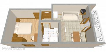 Plan Brodarica, Plan u smještaju tipa apartment, WIFI.