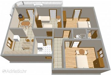 Plan Brodarica, Plan u smještaju tipa apartment, WIFI.