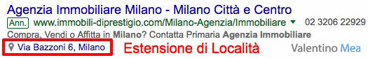 Estensione di Località Google Ads