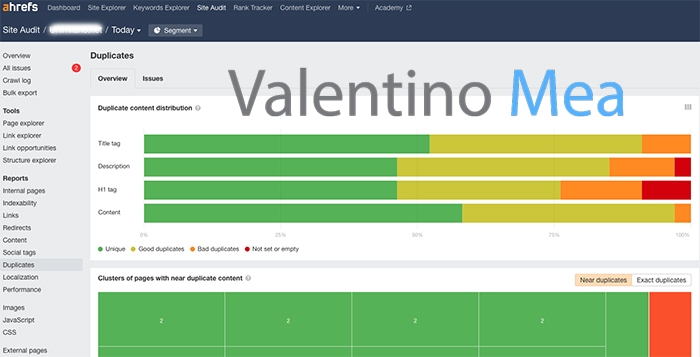 Trovare contenuti duplicati con Ahrefs