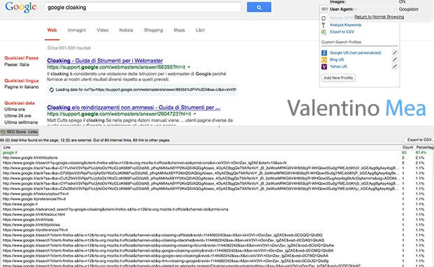 MozBar user agent Googlebot