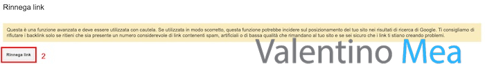 Conferma dei link da rinnegare