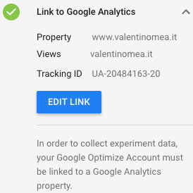collegare contenitore Optimize con Proprietà Google Analytics