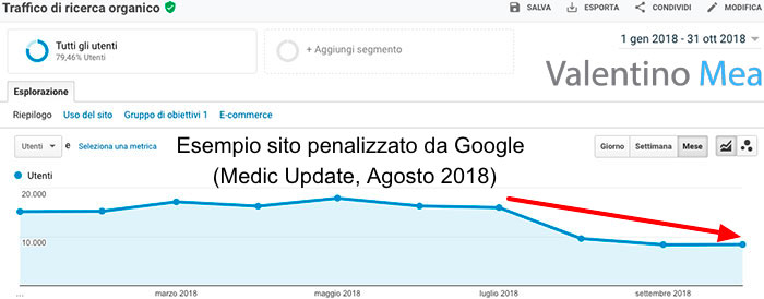 Sito penalizzato da Google Medic Update