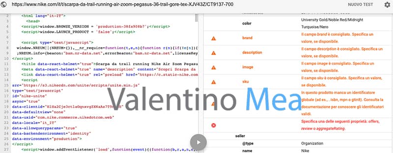 Strumento di test per i dati strutturati di Google