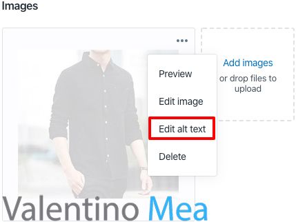 Shopify modificare parametri delle immagini