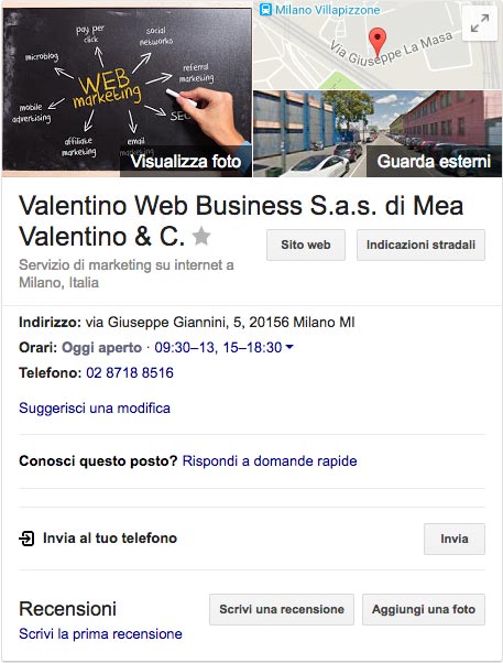 esempio Google Knowledge Graph