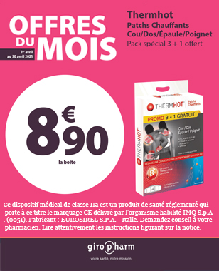 Offre Spéciale THERMHOT PATCHS CHAUFFANTS COU/DOS/EPAULE/POIGNET