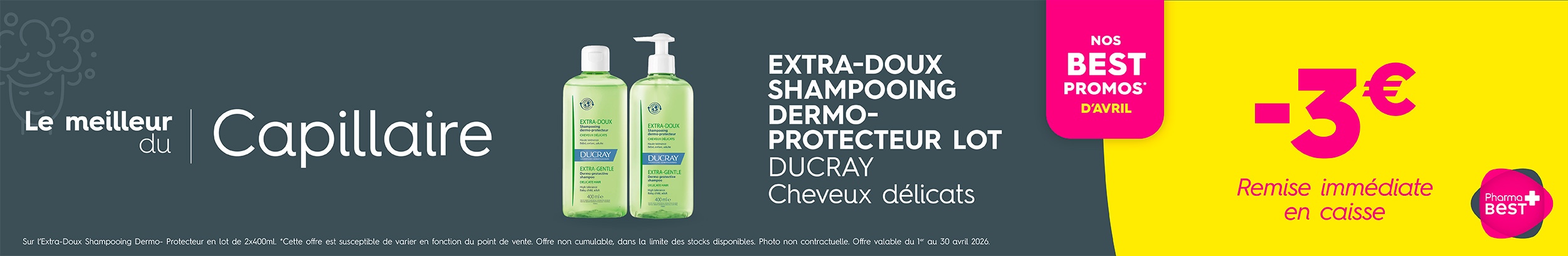 EXTRA-DOUX SHAMPOOING DERMO-PROTECTEUR LOT DUCRAY C&C