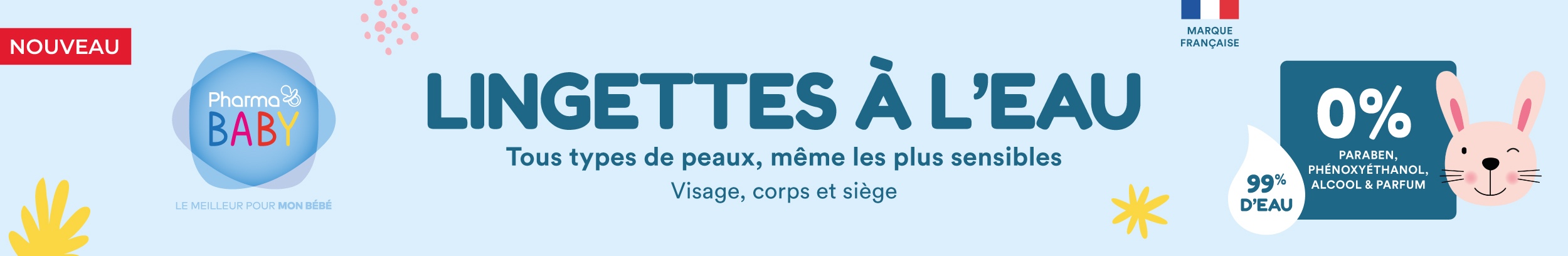 LINGETTES À L'EAU PHARMABABY C&C