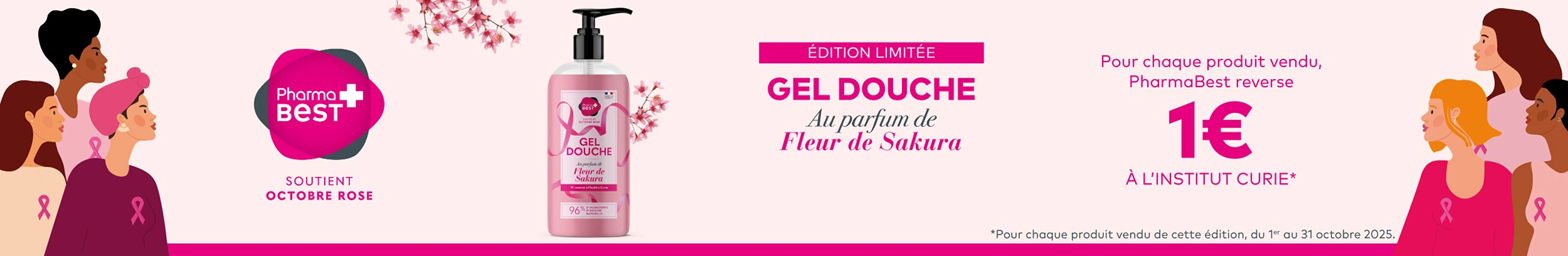 GEL DOUCHE PHARMASCIENCE OCTOBRE ROSE