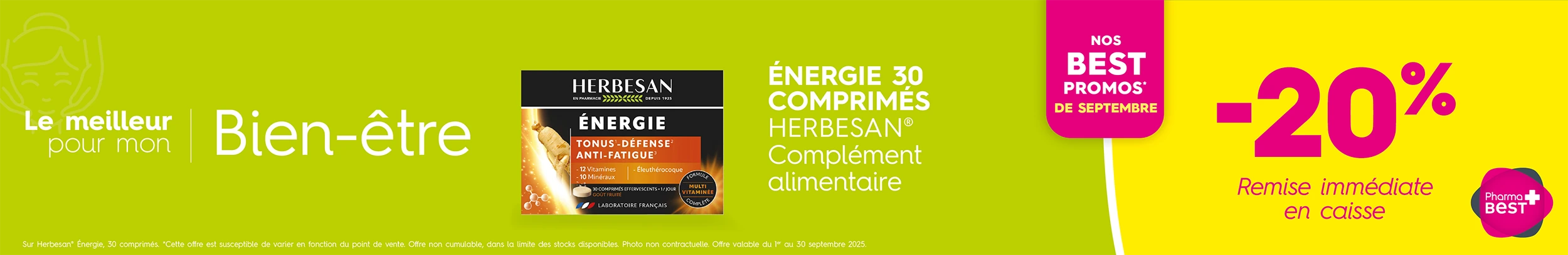ÉNERGIE 30 COMPRIMÉS - HERBESAN C&C