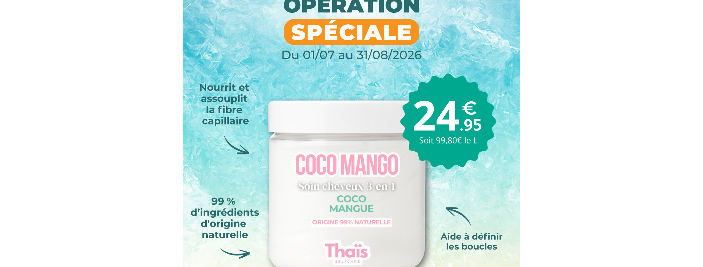 Thaïs Selfcare Soin cheveux 3-en-1, Coco Mango