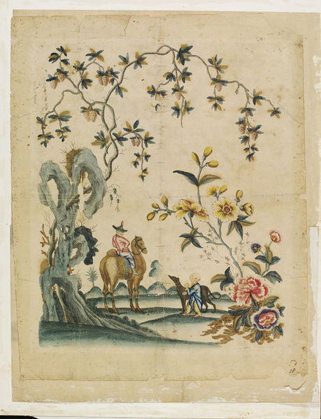 Section of Chinese-influenced wallpaper