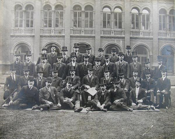 Deputation of workmen received by Edward VII after the opening ceremony, 1909