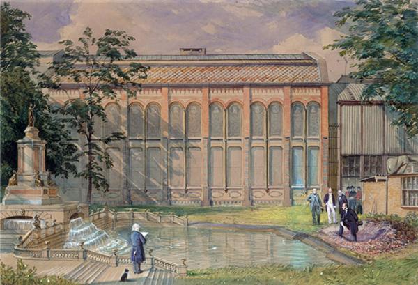 Prince Albert and Henry Cole inspecting a model of the 1851 Exhibition Memorial