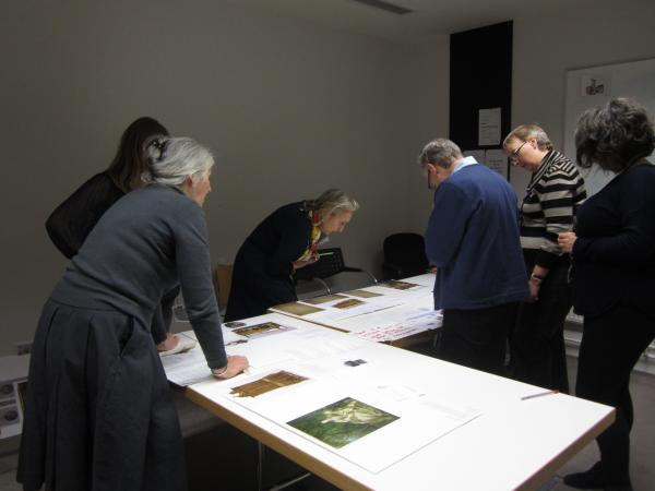 Here we positioned tables to reflect the space and design of the display arrangement label mock-up