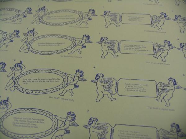 AAD/1998/3/386. Uncut sheets of mottos and jokes. 1 roll. © Victoria and Albert Museum, London Uncut sheets of mottos and jokes