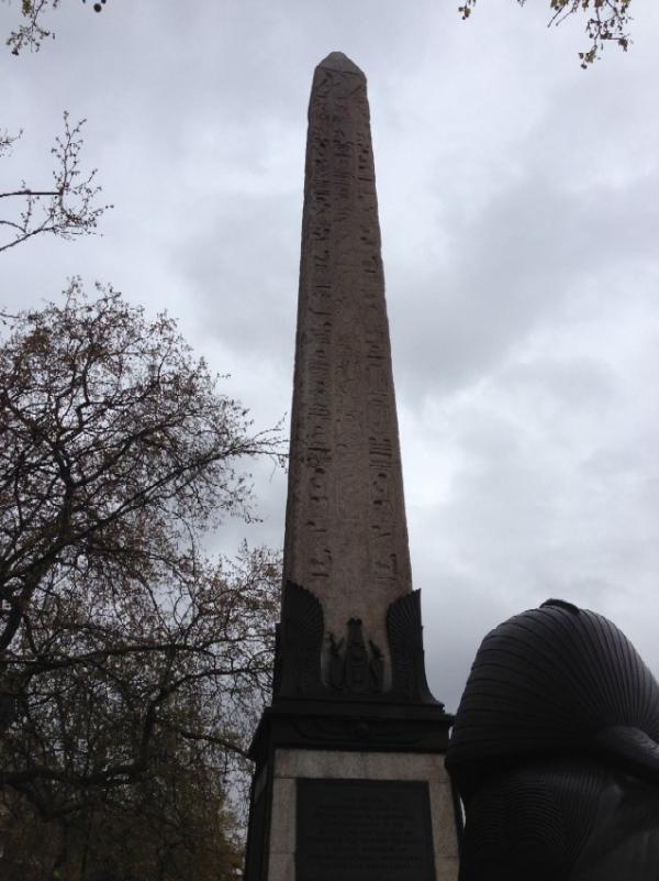Cleopatra’s Needle, Victoria Embankment, on a rainy April morning!