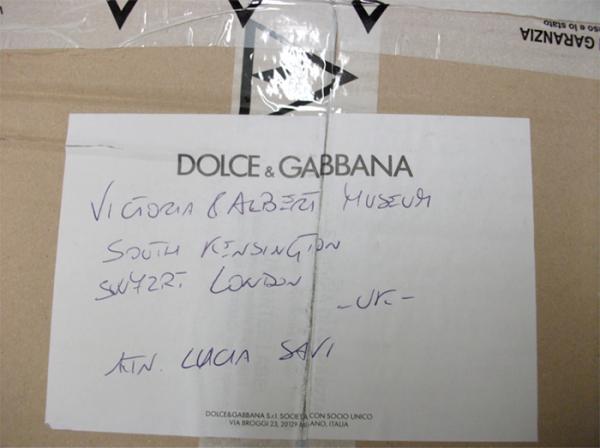 © Victoria and Albert Museum, London. A delivery from Dolce and Gabbana. © Victoria and Albert Museum, London.