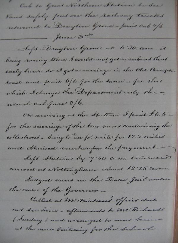 Extract from Diary for 3 June 1865