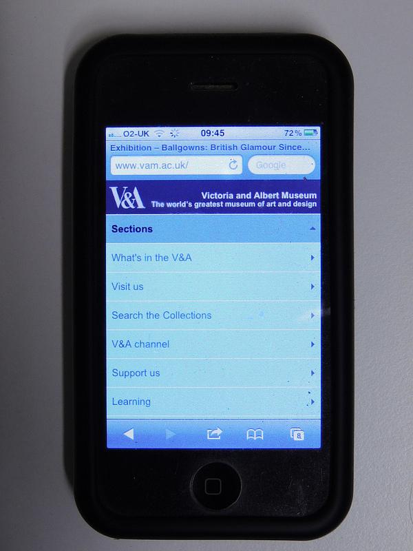 V&A mobile web display navigation mode V&A mobile web display navigation mode