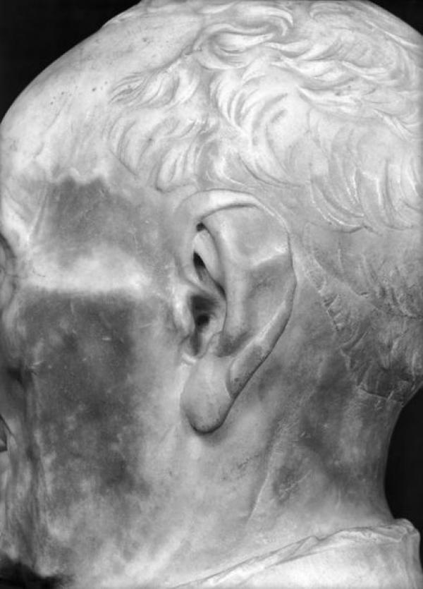 Bust of Giovanni Chellini, 1456, Ear Detail
