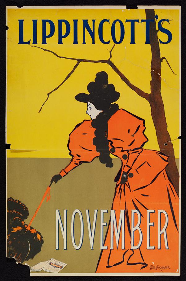 Lippincott's November, poster, Wil Carqueville, 1895. Museum no. E.1358-2004. © Victoria and Albert Museum, London. 