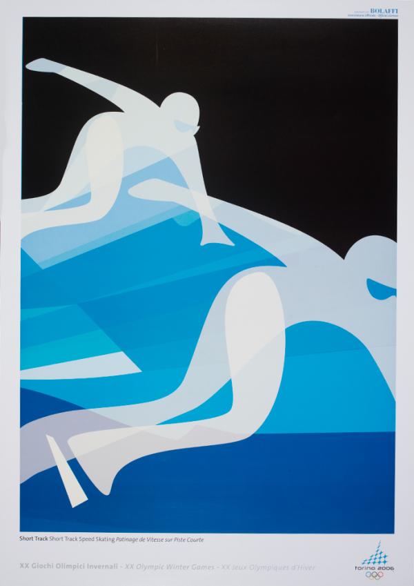 Short Track Speed Skating, poster, Elise Thomason, about 2006. Museum no. E.419-2007. © Victoria and Albert Museum, London. 