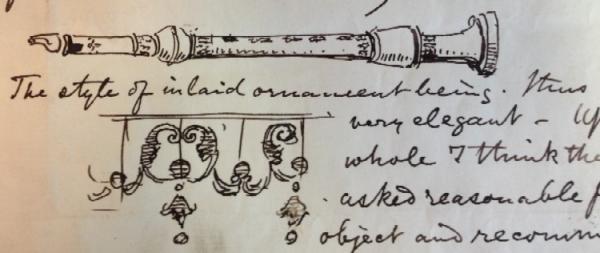 Matthew Digby Wyatt’s report on a flageolet (detail). V&A Archive, MA/3/31. © Victoria and Albert Museum, London Matthew Digby Wyatt’s report on a flageolet (detail)