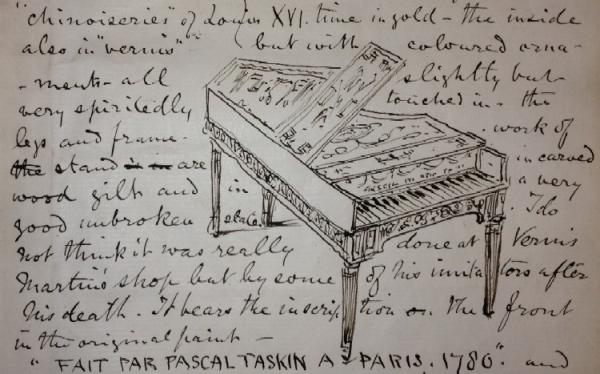 Matthew Digby Wyatt’s report on a spinette (detail). V&A Archive, MA/3/31. © Victoria and Albert Museum, London. Matthew Digby Wyatt’s report on a spinette (detail)