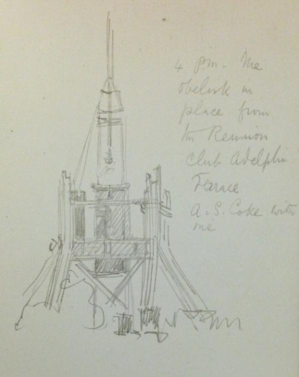 View of the obelisk from the Reunion Club, Adelphi Terrace