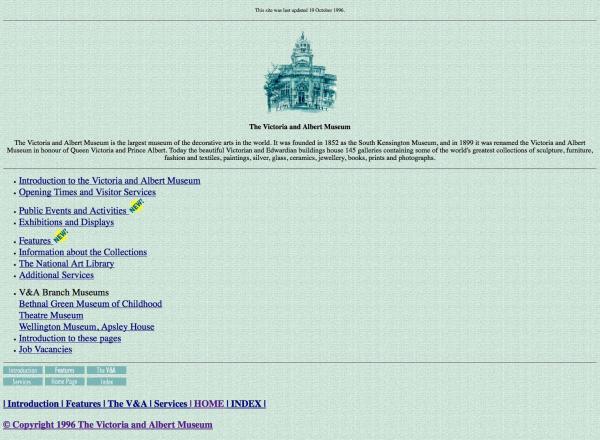V&A website 1996