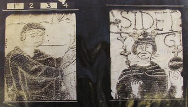 Plaster casts of Kings William and Harold