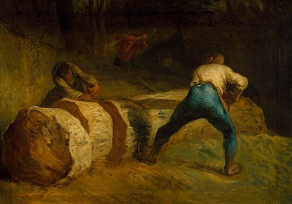 Oil on canvas, ‘Woodsawyers’, Jean-François Millet, 1850-1852. Museum number CAI.47 © Victoria and Albert Museum, London Oil on canvas, ‘Woodsawyers’, Jean-François Millet, 1850-1852. Museum number CAI.47 © Victoria and Albert Museum, London
