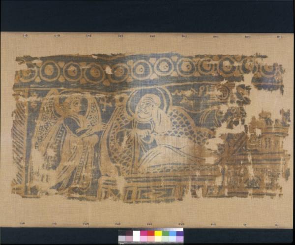 Panel of resist dyed linen showing the Nativity, Egypt, 300-400 © Victoria & Albert Museum, London