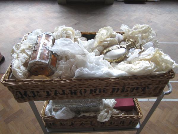 Baskets of Metalwork objects