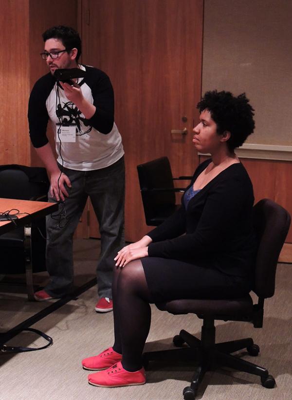 Mario demonstrating using a Kinnect to scan objects to 3D